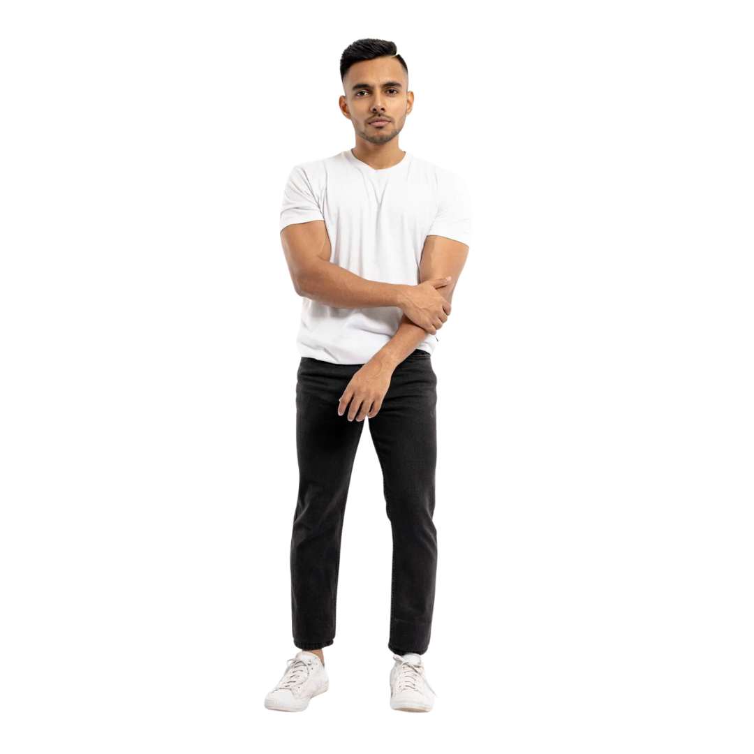 Carbon & Co Mens Premium Slim Fit Jeans – Black – BrandsGlobal